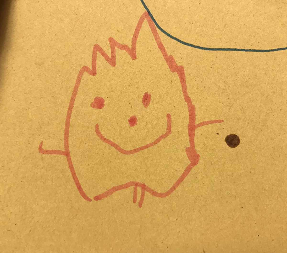 The original red marker drawing