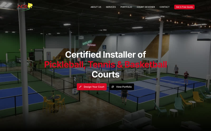 acesportsurfaces.com homepage