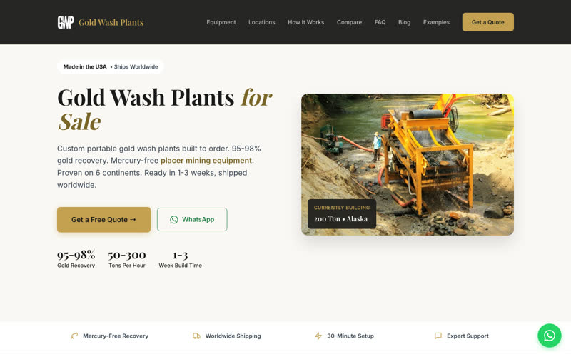 goldwashplants.com homepage