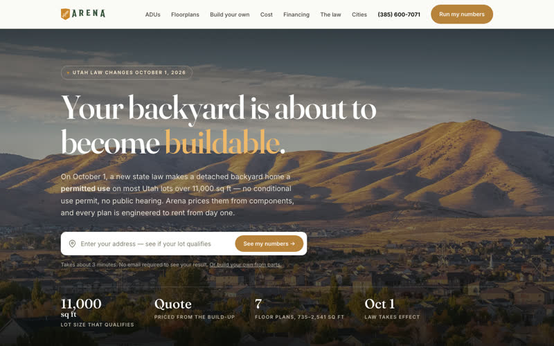 thearenahome.com homepage
