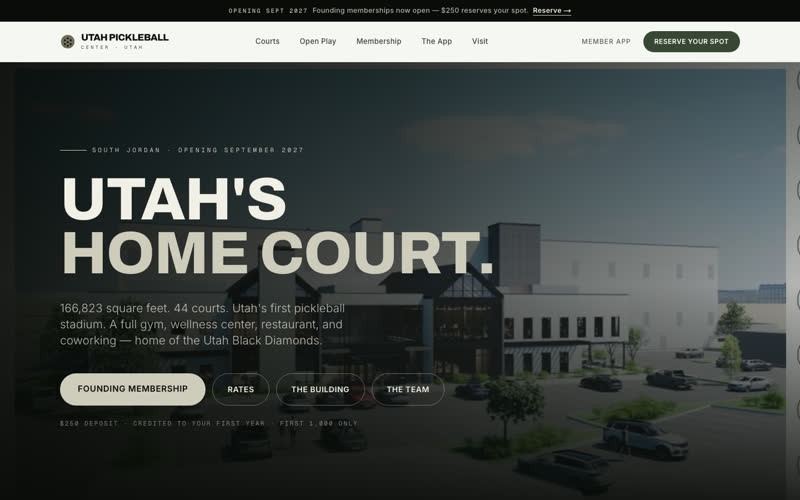 utahpickleball.com homepage