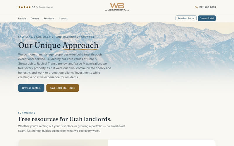 whitmanburns.com homepage